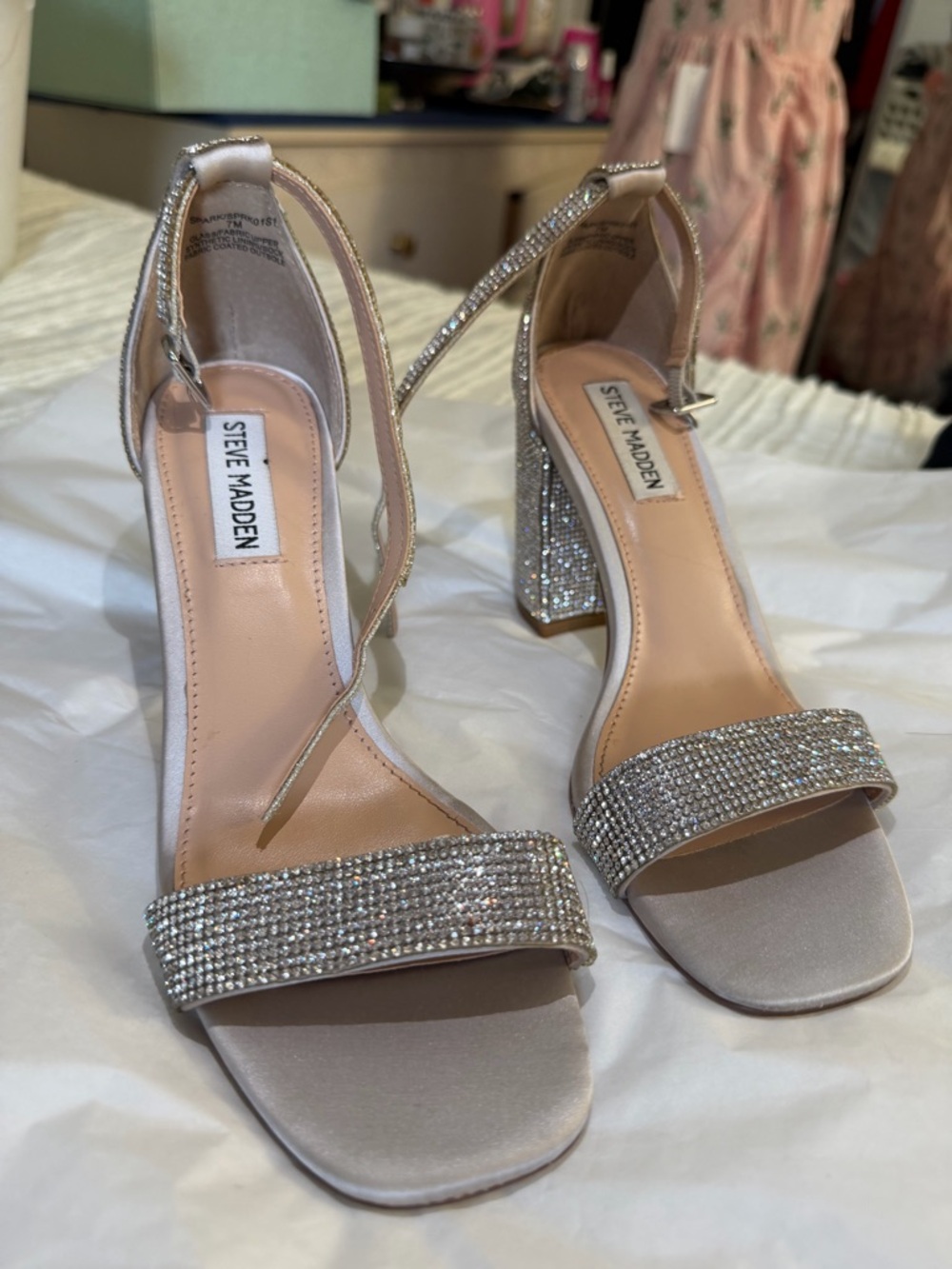 Steve Madden strappy  sandals with crystal embellishments